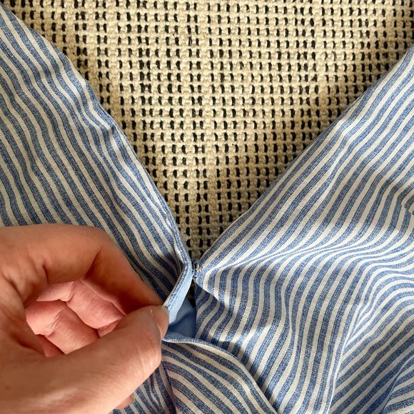 Sienna Sky blue & white striped wide leg jumpsuit - Picture 3 of 5